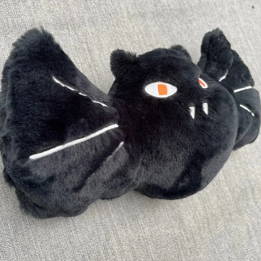 Hyde & Eek 2023 Halloween Black Bat Plush Toss Pillow 15